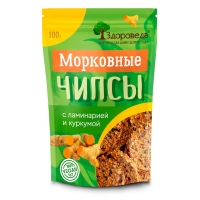 Морковные чипсы  с ламинарией и куркумой, "Здороведа" 100 г - Магазин полезного питания jiva124.ru